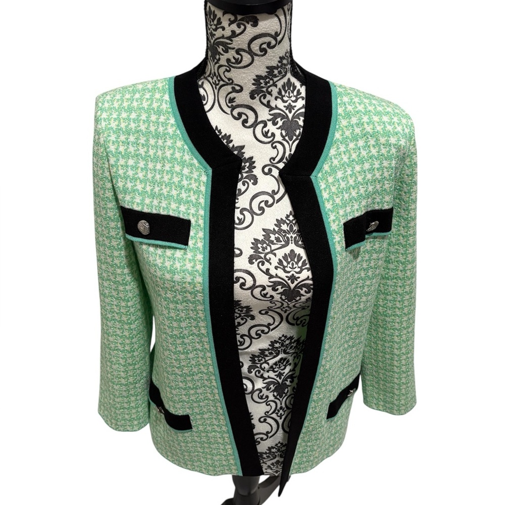 Ming Wang Mint and Black Women's Blazer